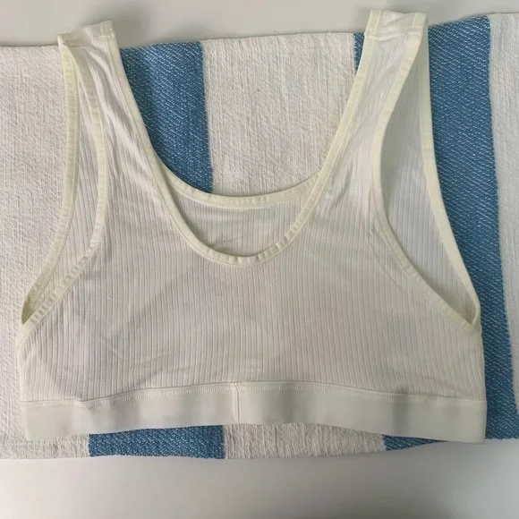 NWT Cream Ribbed Unlined Scoop Bralette - Auden - Picture 3 of 4